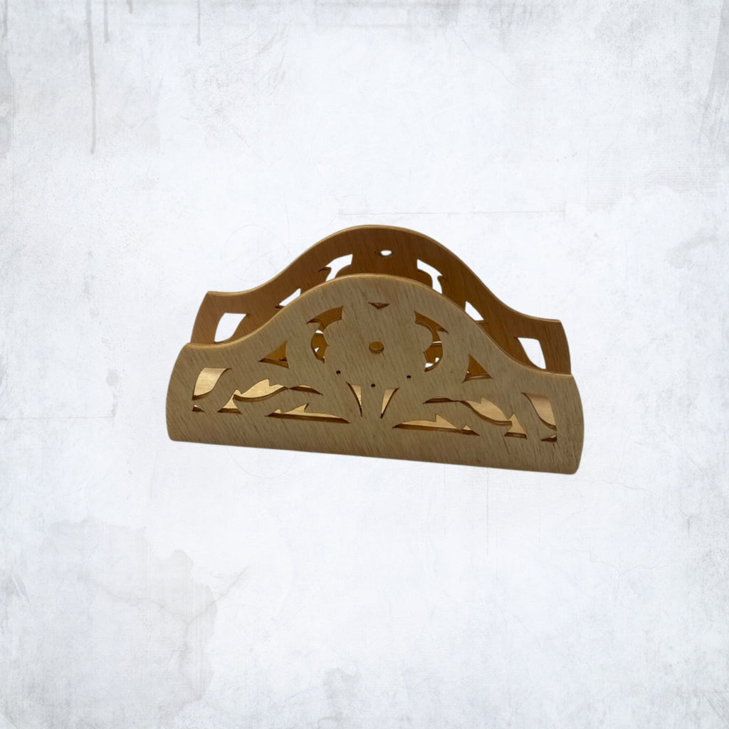 Medinė servetėlių dėžutė su graviru - stilingas stalo akcentas