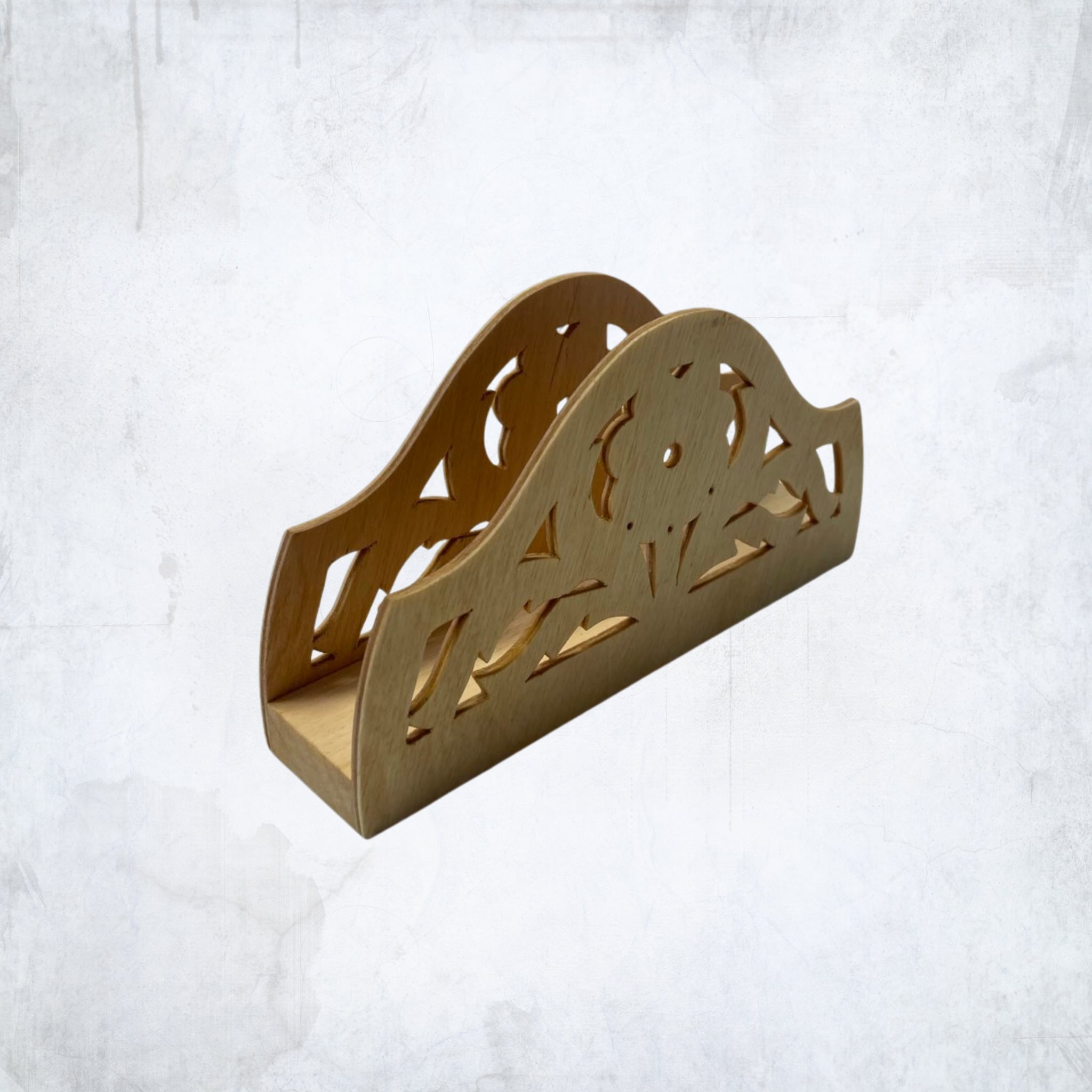 Medinė servetėlių dėžutė su graviru - stilingas stalo akcentas