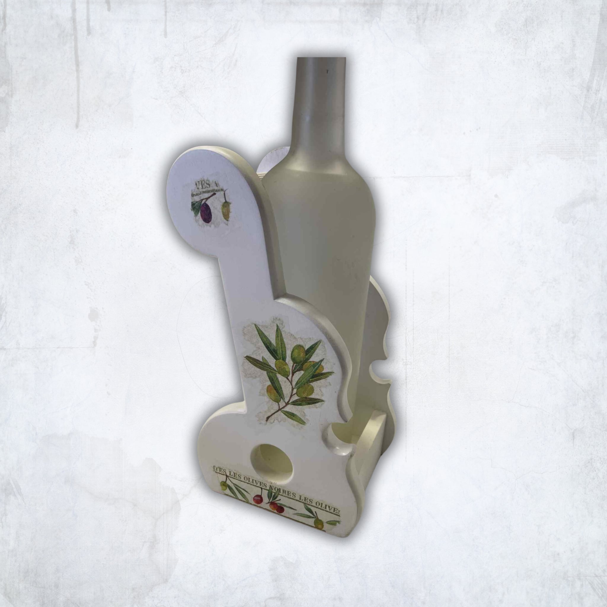 Medinis rankų darbo vyno butelio stovas - kokybiška dovana