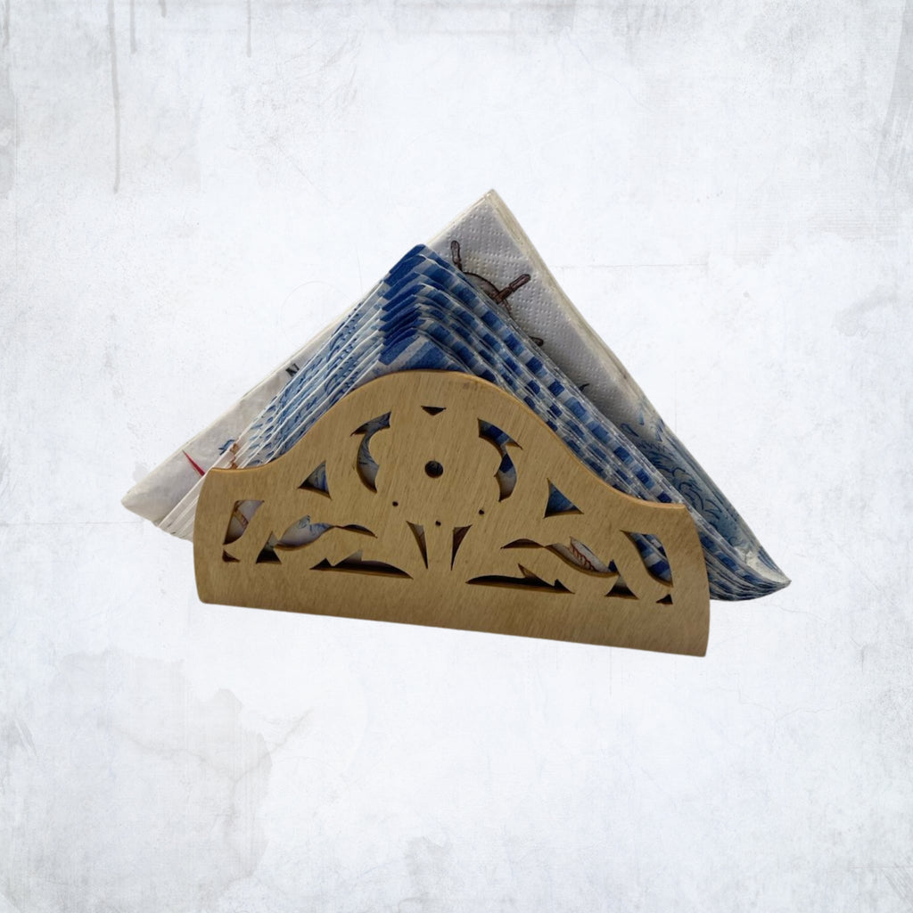 Medinė servetėlių dėžutė su graviru - stilingas stalo akcentas